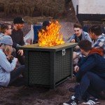 44" Propane Fire Pit Table with Lid & Cover