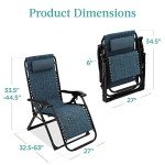 Oversized Zero Gravity Patio Recliner with Tray