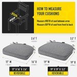 SUNROX Reversible Gel Memory Foam Chair Cushions Set