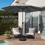 10ft Gray Steel Patio Umbrella with Crank
