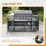 6-Burner Gas Grill Outdoor Kitchen Island