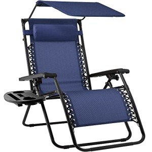 Navy Blue Zero Gravity Outdoor Recliner Chair