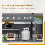 6-Burner Gas Grill Outdoor Kitchen Island
