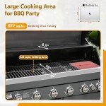 6-Burner Gas Grill Outdoor Kitchen Island