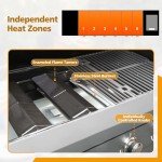 6-Burner Gas Grill Outdoor Kitchen Island