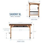 Saxony XL Cedar BBQ Grill Gazebo Pavilion