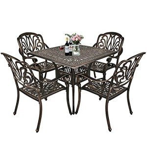 TITIMO 5-Piece Cast Aluminum Dining Set