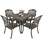 TITIMO 5-Piece Cast Aluminum Dining Set