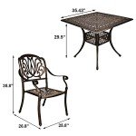 TITIMO 5-Piece Cast Aluminum Dining Set