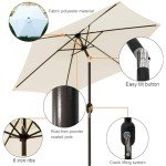 Blissun 7.5 ft Cream White Patio Umbrella