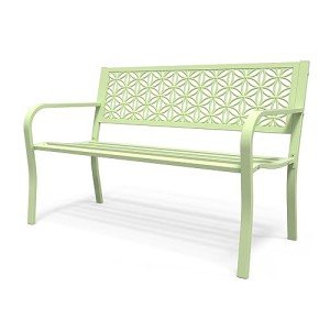 VINGLI Floral Back 50" Outdoor Metal Bench