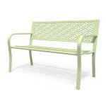 VINGLI Floral Back 50" Outdoor Metal Bench