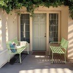 VINGLI Floral Back 50" Outdoor Metal Bench