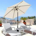 Blissun 7.5 ft Cream White Patio Umbrella