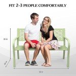 VINGLI Floral Back 50" Outdoor Metal Bench