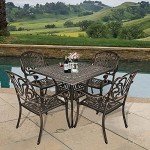 TITIMO 5-Piece Cast Aluminum Dining Set