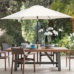 Blissun 7.5 ft Cream White Patio Umbrella