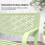 VINGLI Floral Back 50" Outdoor Metal Bench