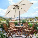 Blissun 7.5 ft Cream White Patio Umbrella