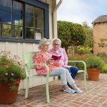 VINGLI Floral Back 50" Outdoor Metal Bench