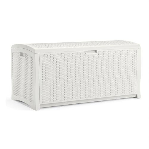 Suncast 99 Gallon Wicker Outdoor Storage Box