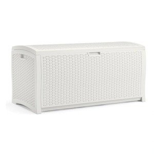 Suncast 99 Gallon Wicker Outdoor Storage Box