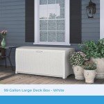 Suncast 99 Gallon Wicker Outdoor Storage Box