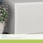 Suncast 99 Gallon Wicker Outdoor Storage Box