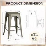 Set of 4 Stackable Metal Bar Stools