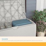 Suncast 99 Gallon Wicker Outdoor Storage Box