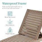 Outdoor Adjustable Lounge Chair with Cushion - Brown/Ivory