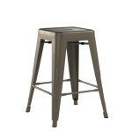 Set of 4 Stackable Metal Bar Stools