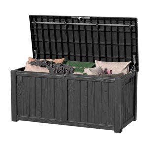 120 Gallon Waterproof Outdoor Storage Box - Black