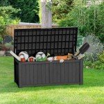 120 Gallon Waterproof Outdoor Storage Box - Black