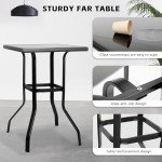 Dark Brown 3-Piece Patio Bar Set with Swivel Stools