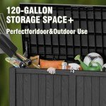 120 Gallon Waterproof Outdoor Storage Box - Black