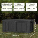 120 Gallon Waterproof Outdoor Storage Box - Black
