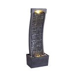 Modern Curved Faux Slate Waterfall Fountain