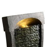 Modern Curved Faux Slate Waterfall Fountain