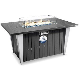 SereneLife 50,000 BTU Rectangle Fire Pit Table