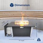 SereneLife 50,000 BTU Rectangle Fire Pit Table