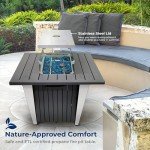 SereneLife 50,000 BTU Rectangle Fire Pit Table