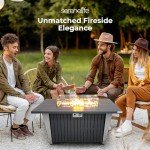 SereneLife 50,000 BTU Rectangle Fire Pit Table
