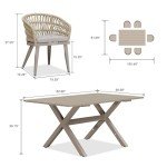 Purple Leaf 7-Piece Outdoor Dining Set - Champagne