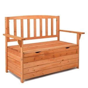 VINGLI Weatherproof Outdoor Storage Bench for Two