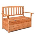 VINGLI Weatherproof Outdoor Storage Bench for Two