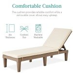 Outdoor Adjustable Lounge Chair with Cushion - Brown/Ivory
