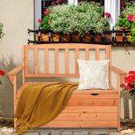 VINGLI Weatherproof Outdoor Storage Bench for Two