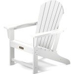 SERWALL White Weather Resistant Adirondack Chair