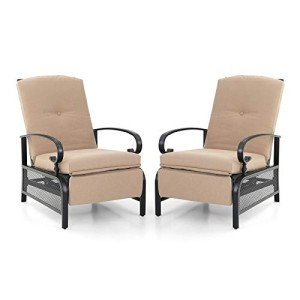 Adjustable Outdoor Recliner Chairs Set of 2